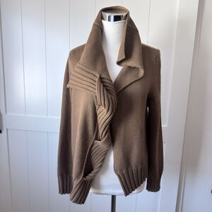 Crea Concept Asymmetric Twist Neck Sweater Sz 40 8 M Virgin Wool Blend Lagenlook